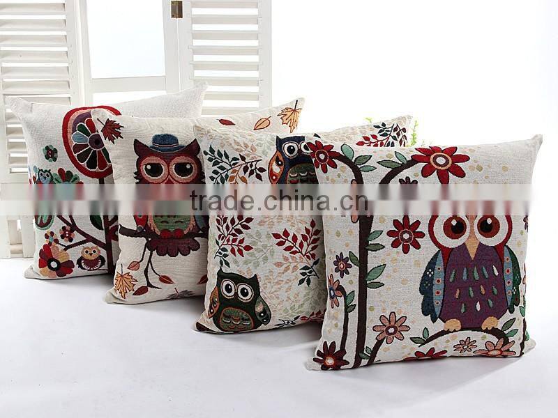 decorative pillowcase capa de almofadas owls linen vintage cushion sofa throw pillows cojines cushions home decor