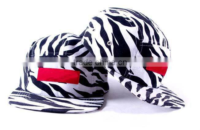 custom fashion zebra stripes flat snapback caps