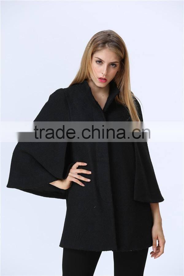 New Arrival Ladies Fashion Design Elegant Winter/Autumn Dolman cape Coat for women