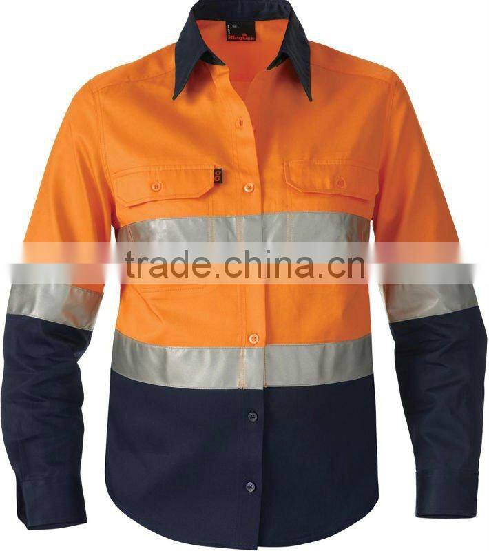 100%cotton reflective safety flame retardant shirt for worker