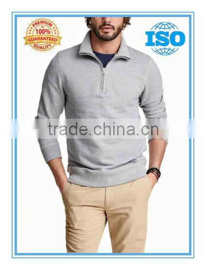 Mens sweatshirt with stand-up polo collar