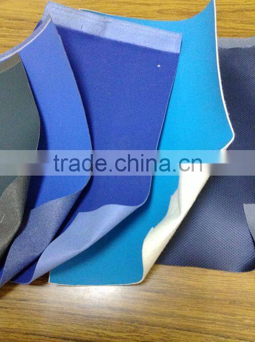 nonwoven backing pu leather stock lot for shoes, pu synthetic leather for sport shoes