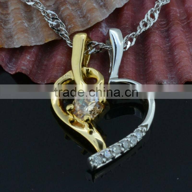 women 925 silver necklace fashion stone zircon rhodium plated