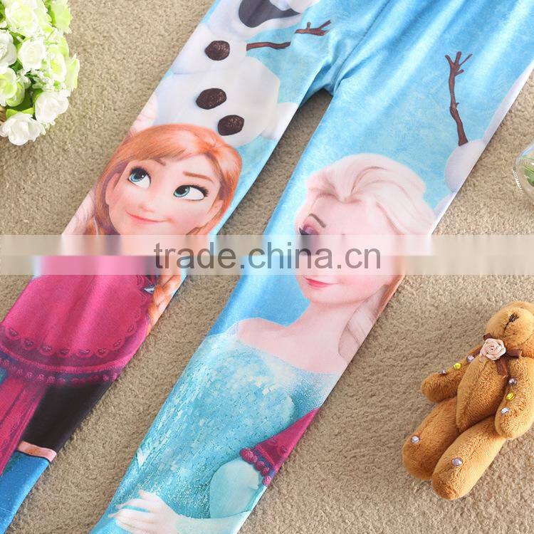 2017 New arrived boutique hot sale Full Length girl frozen girl tight legging