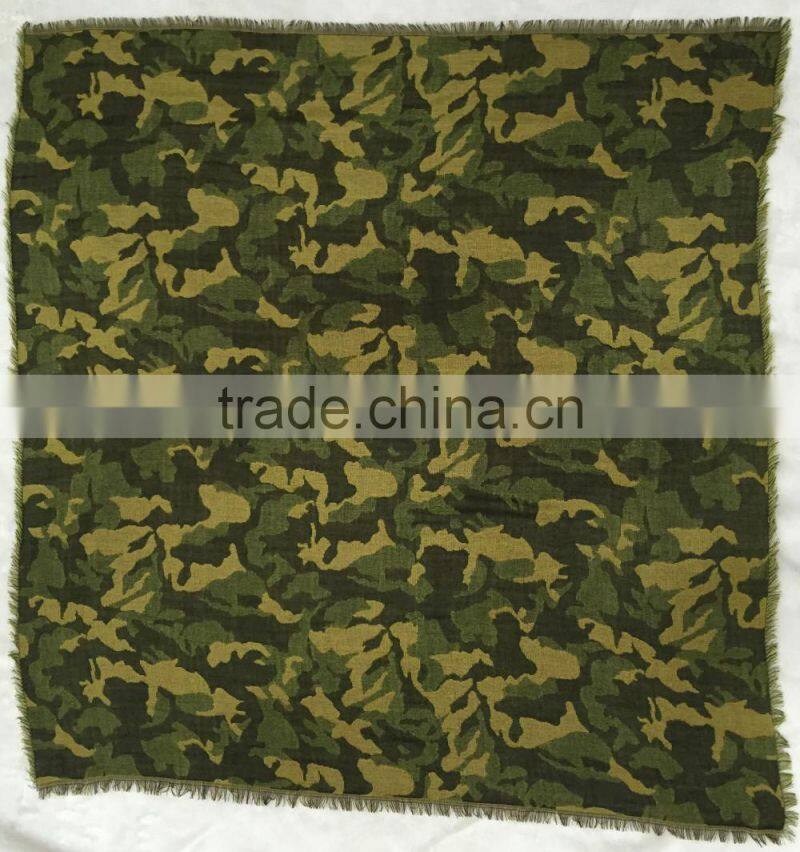 Fashion USA lady winter fall cheaper camo tassel jacquard scarf 100%viscose in stock.