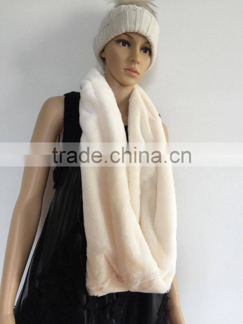 Black fashion young neck PV fleece tube scarf factory