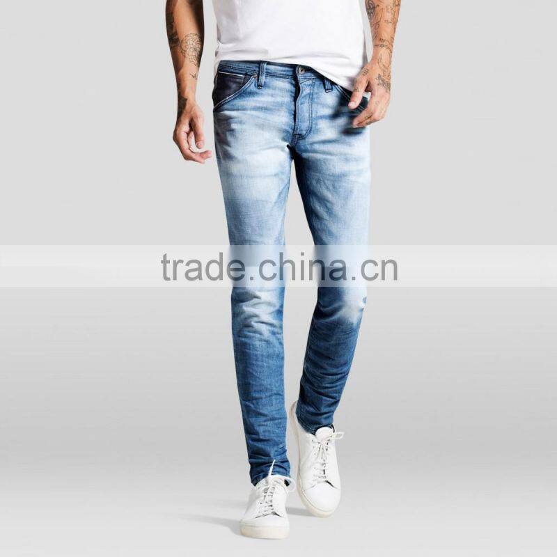 wholesale china factory custom made narrow bottom jeans pants