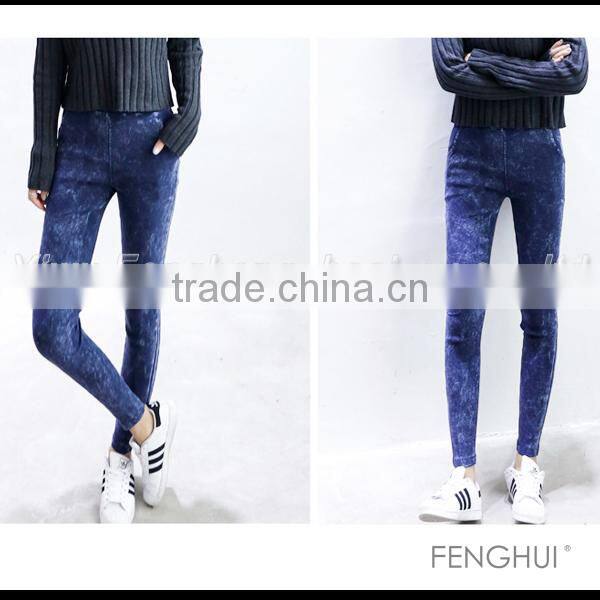 2015 autumn winters imitation cowboy bound feet leggings