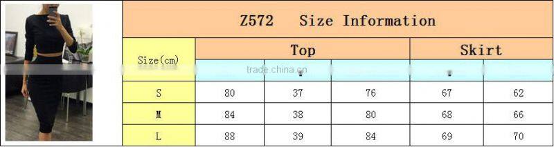 MGOO OEM/ODM Supplier Maded Two Piece Set Women Bodycon Dress Black Long Sleeve Clothing Shealth Prom Dress Z572