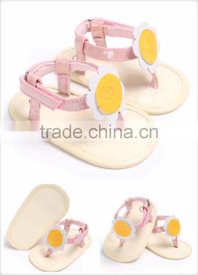 2017 cute Pink baby girl cool Sandals kid shoes baby girl summer Black child shoes white Flower casual beach party shoe