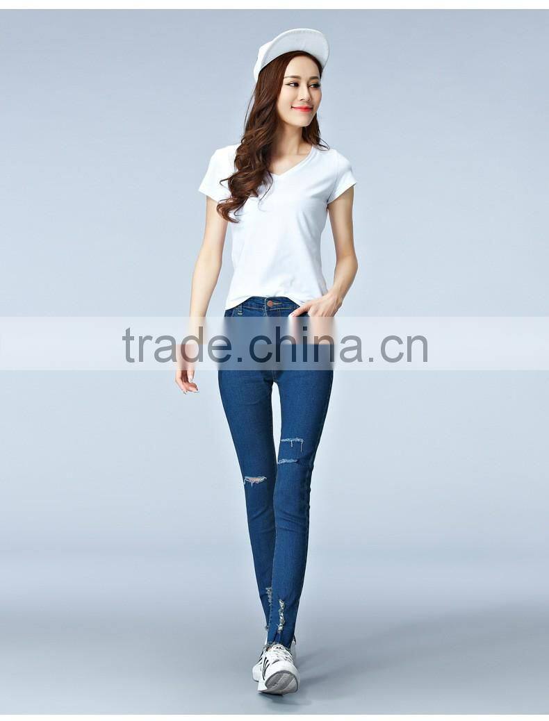2016 new fashion women Slim jeans blue jeans female stretch pencil jeans female