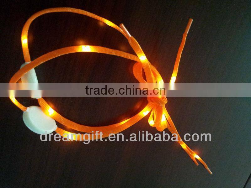 2015 new model real nylon LED shoe laces same as normal shoe lace flashing in the night