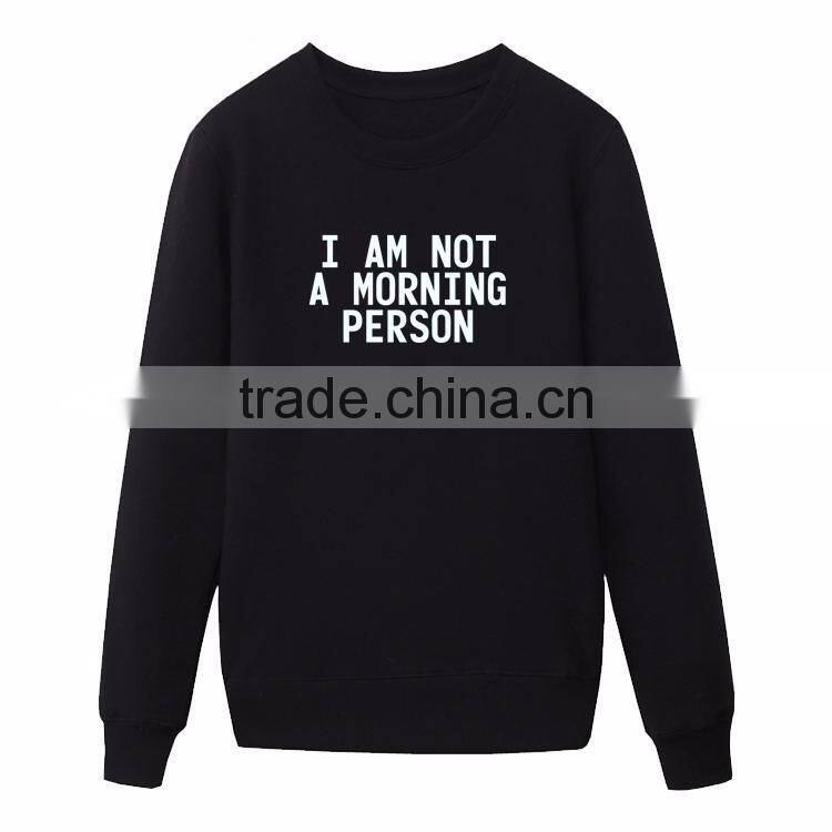 Wholesale high quality winter sweatshirt printing no hood sweatshirt plus size