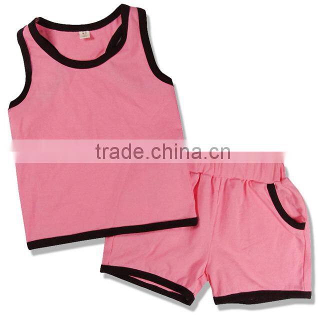 cheap child vest suits ,casual baby girl kids summer camisole clothing sets