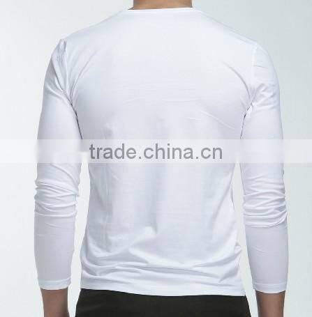 Men's long sleeve v-neck Pure color fashion R0026
