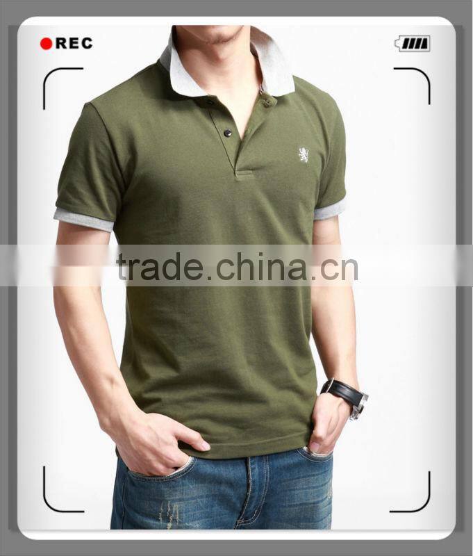 Mens cotton pique short sleeve emboridery polo Tshirts 201306