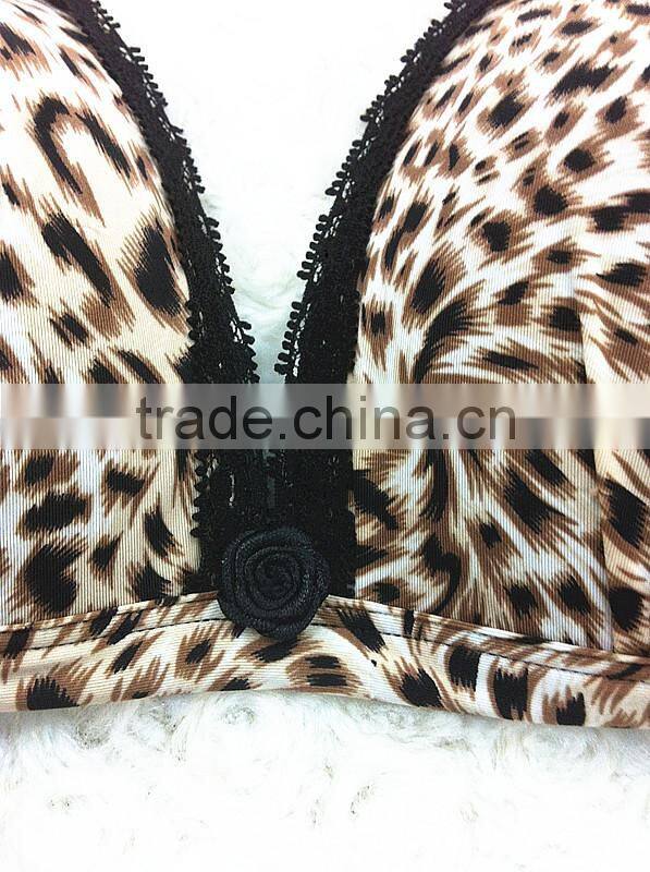 Leopard grain fashion spandex bra sexy bra underwear custom bra manufacture
