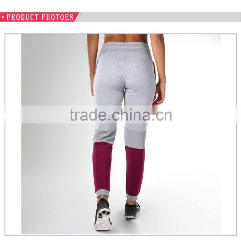 Cuffed ankles colour contrast training gym womens jogger pants