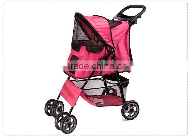 4 Wheels Pet Stroller Cat Dog Cage Stroller