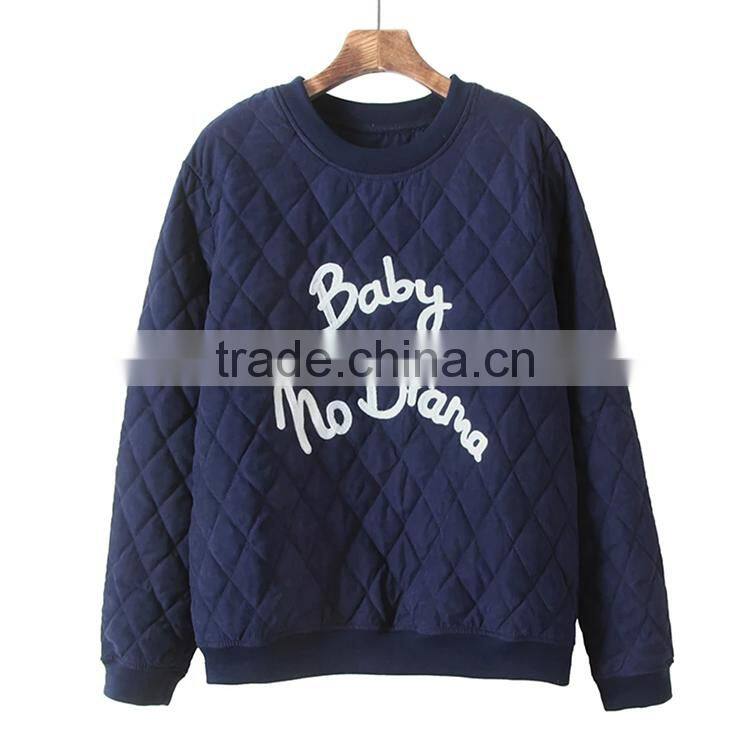 Unisex autumn/winter Korean style diamond-type lattice cotton/polyester pullover sweatshirts campus wear