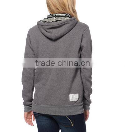 2014 Fashion Style Krochet Kids Grey Crochet Pocket Pullover Hoodie