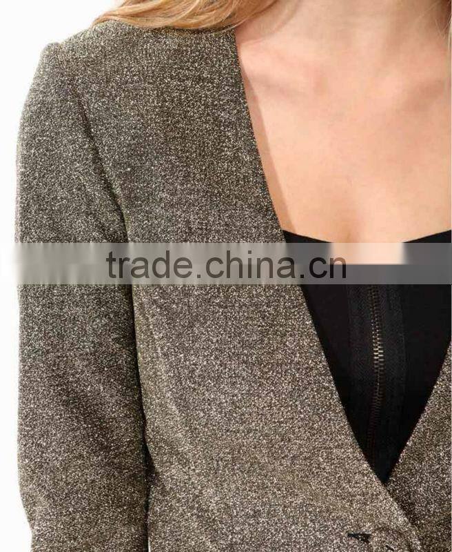 Metallic Single Button Blazer