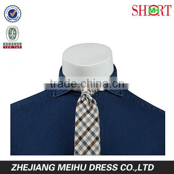 2016 high quality men blue denim shirt