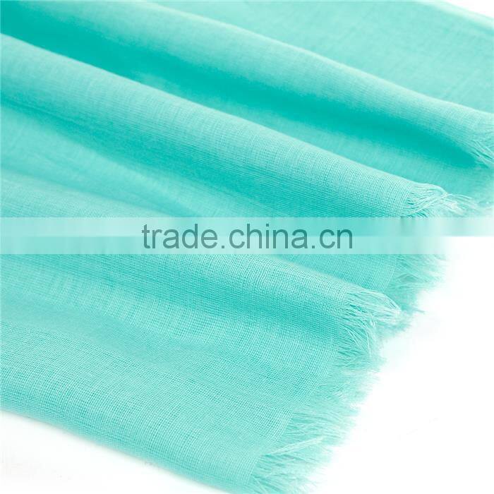 Cotton Polyester Blend Scarves & Wraps Rectangle Mint Green Scarf Made In China
