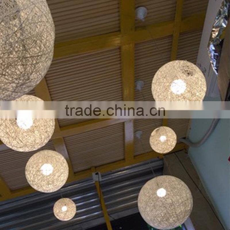 Hemp rope ball rattan art ball ceiling lamp