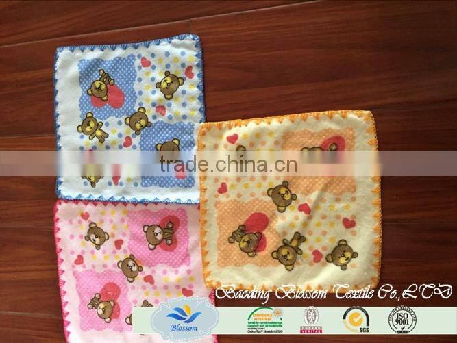 new arrival hot sales cartoon printed stich side 100% polyester hand towle