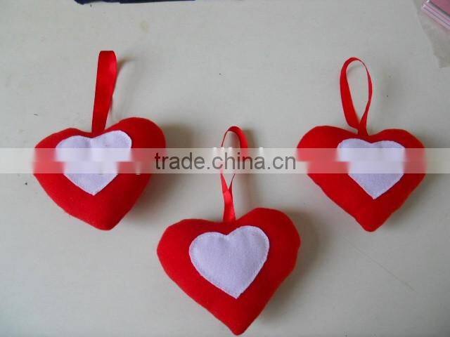 Promotional plush red heart keychain