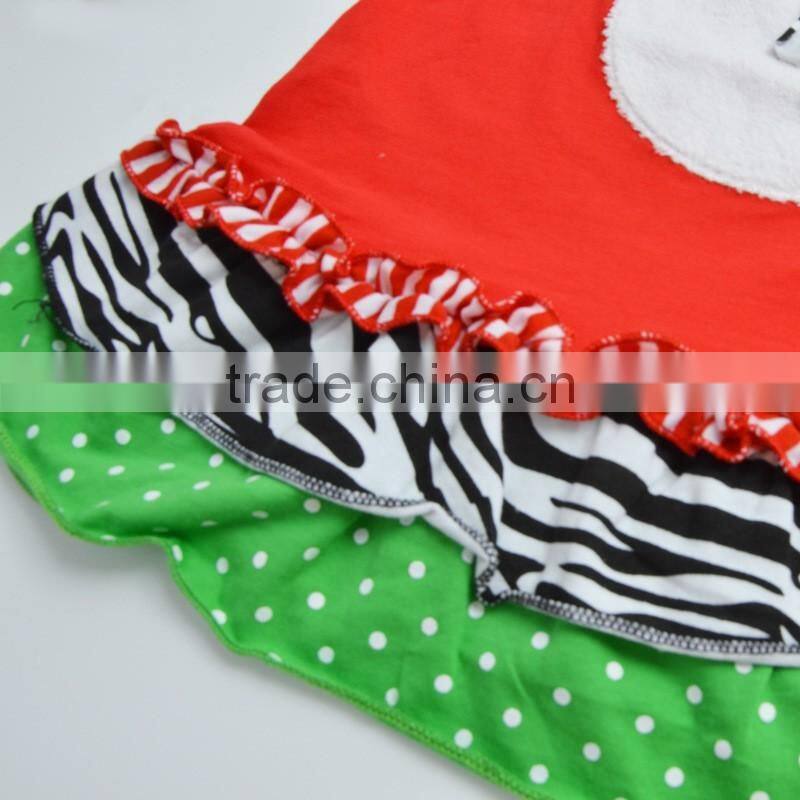 Children christmas clothes red santa claus top with red ruffle pants girl christmas costumes kids outfits