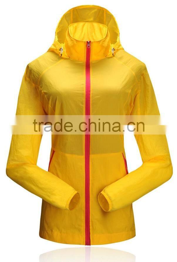 2016 Blue Quick Dry Hooded Mens Nylon Windbreaker