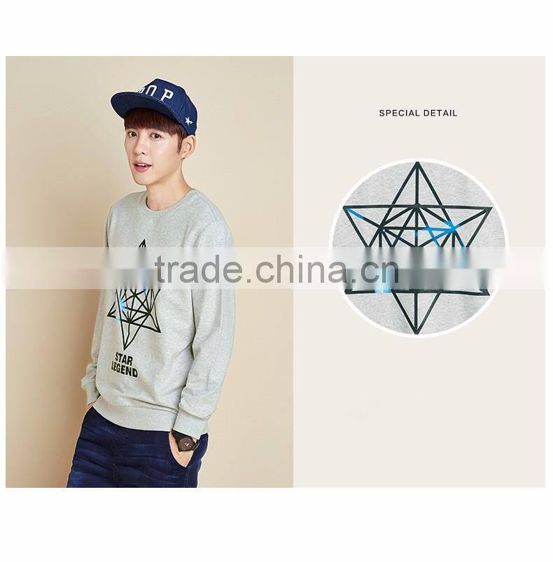 2016 Autumn Sweatshirt Men's Crewneck Long Sleeve Pullover Sweatshirt,Wholesale Casual Crewneck Printed Pullover Sweatshirts