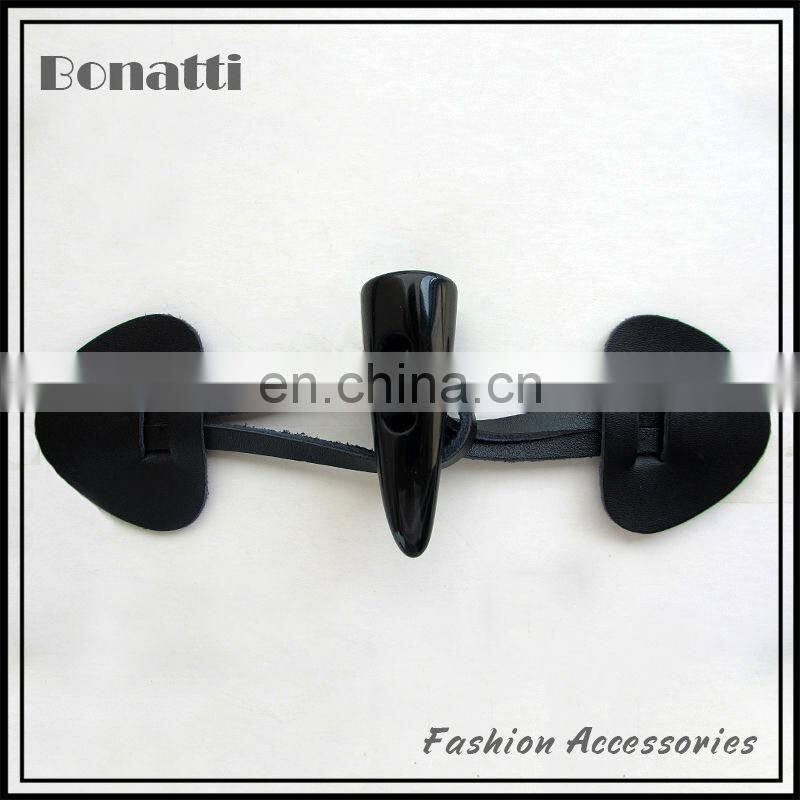 coat metal buckle leather toggle button