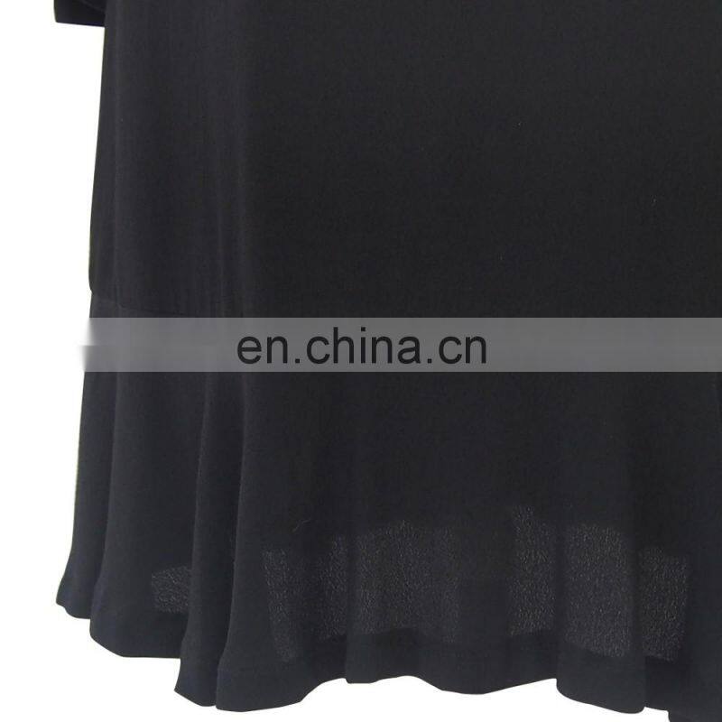 women elegant 3/4 sleeve black gashibo beaded dress