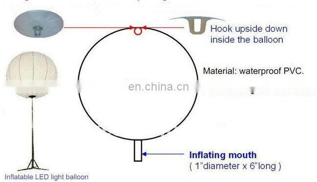 Balloon inflatable light tower for building site decoration light tower