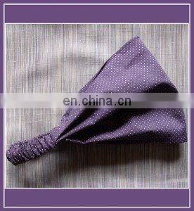 Cream flower design cotton elastic hair fillet