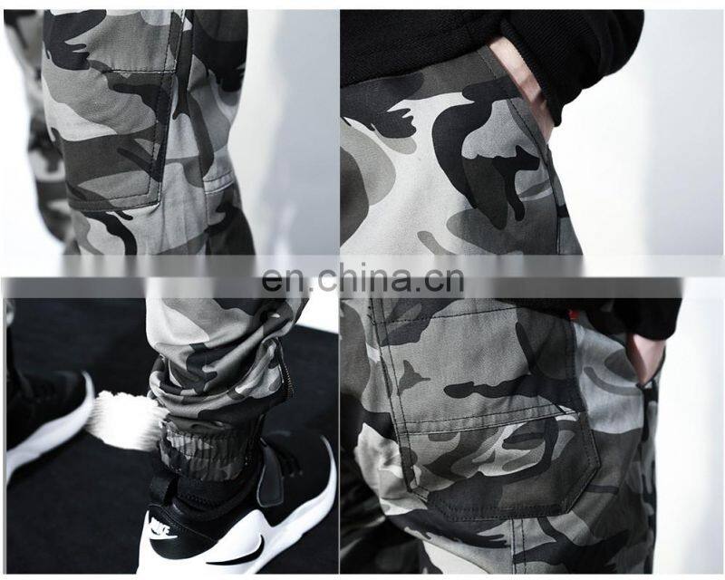 2016 spring new design street fashion camouflage all match casual men's trousers ankle banded pants cotton joggers for men