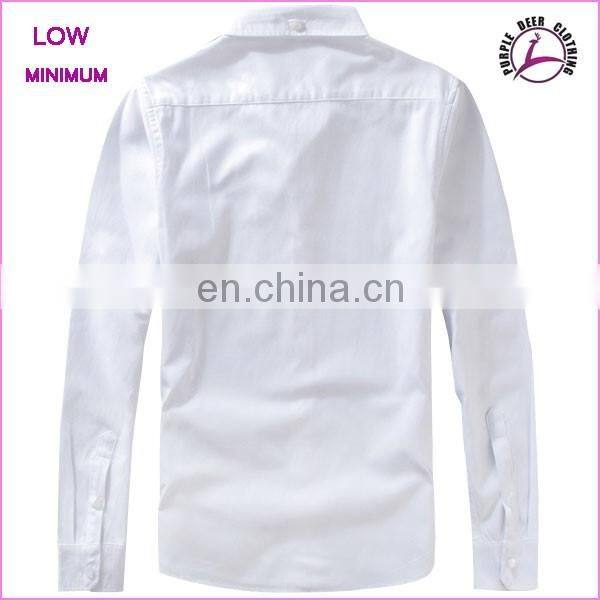 High quality spring 100% cotton long sleeve white buttons solid color casual blank custom men Shirts