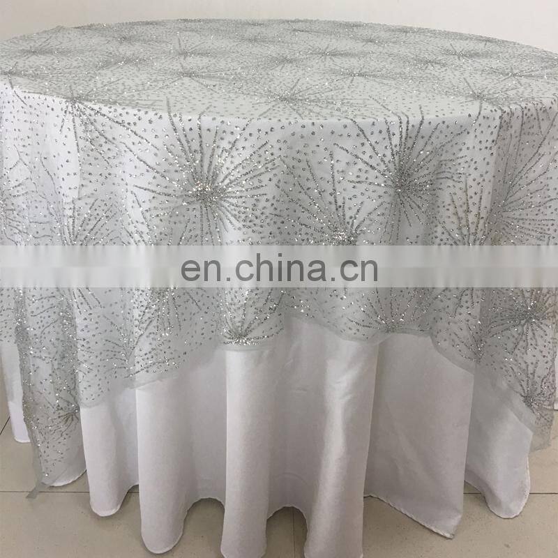 TC219B restaurant silver sequence elegant table cloth dubai