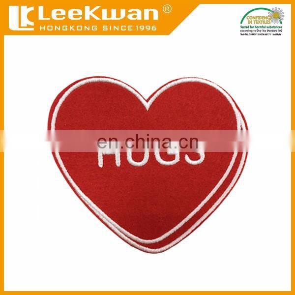 patch embroidered heart, heart patches, iron on embroidered felt red heart
