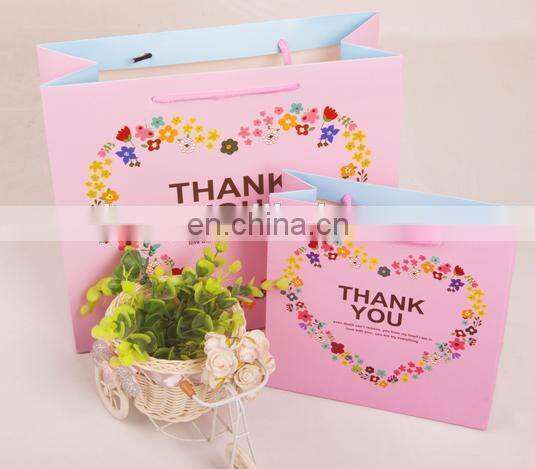 2015 cost production cookies packing paper bag with hanlde for shopping
