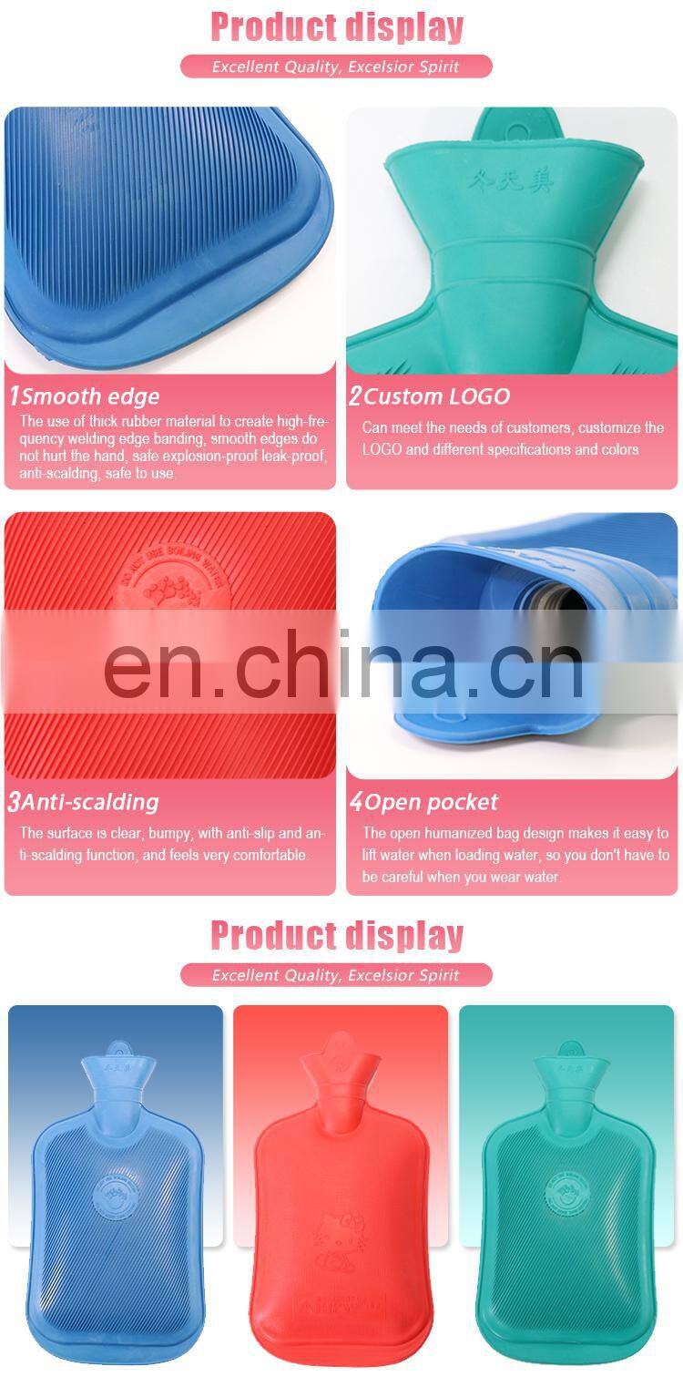 Silicone Rubber Hot Water Bottle,500L British Standard Colorful Rubber Hot Water Bottle