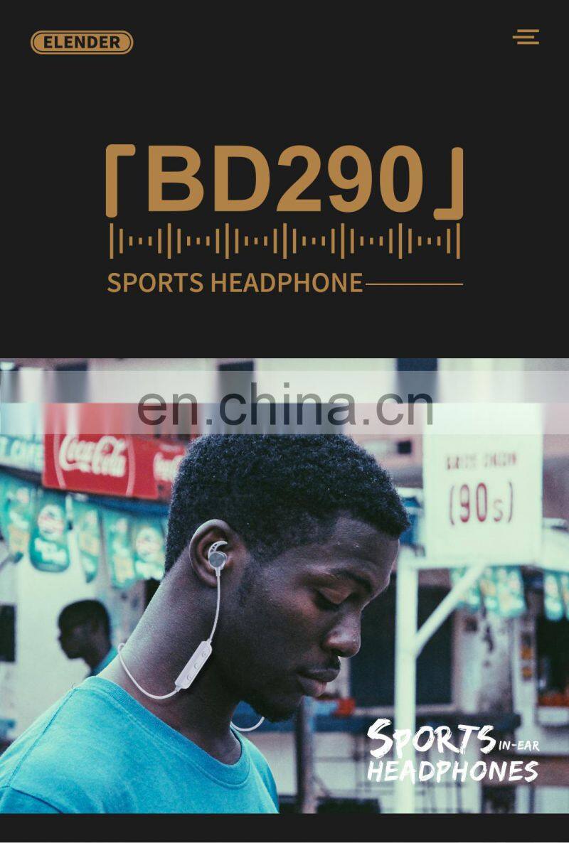 Efficient Time Lasting 20meter Transmission Long Distance White Non-drop Sports Bluetooth Headset V5.0