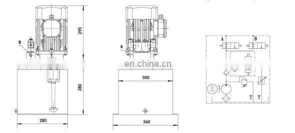 220V/380v 2.2kw/ 3kw 2850rpm 50 hz hydraulic power pack for double scissors lift unit