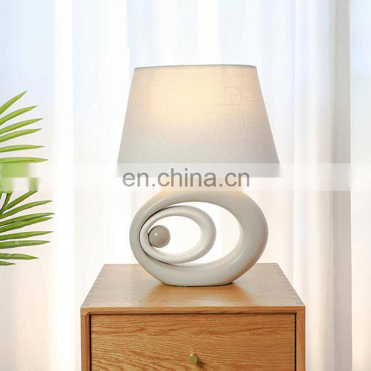 Latest arrival indoor lighting oval shape indoor ceramic lamps with custom lampshade