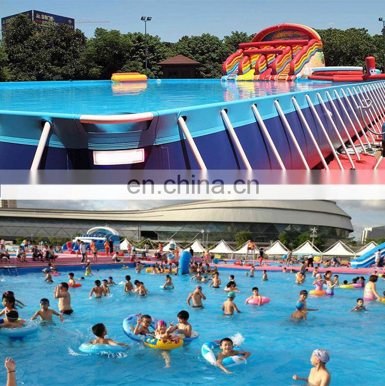 PVC Above Ground Swimming Pool Rectangular Square Metal Frame Pool for Sale / Outdoor Frame Swimming Pool