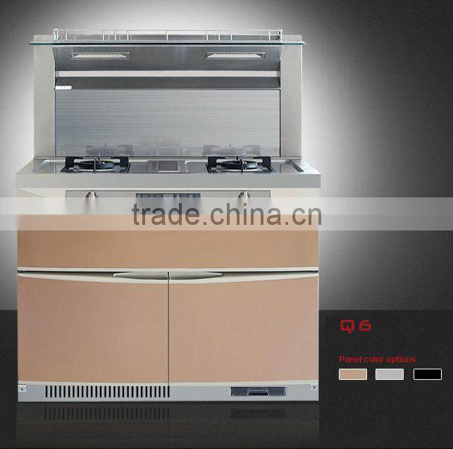 Ktelon Q6 evolutionary integrated cooker, Gas induction cooker, kitchen aire range hood, disinfection storage cabinet 4 in 1