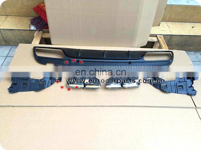 Newest arrival!w205 c63 pp rear diffuser with exhaust tips/muffler fit for c-class w205 c63